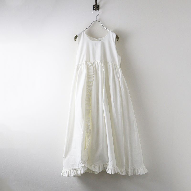 ビビィ Bibiy COCO LONG DRESS F ホワイト フリル ロング ドレス ノースリーブ ワンピース フ 2400014671018