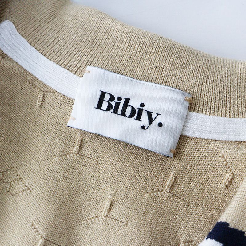 bibiy ’25 B. SUMMER KNIT ベージュ 美品 ビビィ Bibiy 25 B. SUMMER KNIT F＼ベージュ サマーニット ロゴ