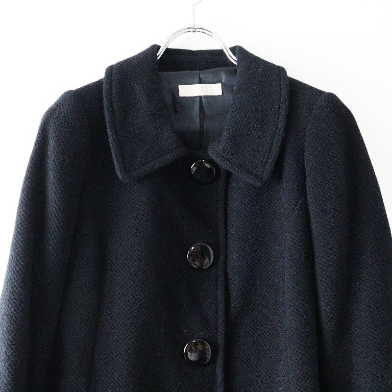 レッセパッセ LAISSE PASSE 袖リボン ウールアンゴラ ロングコート 38 