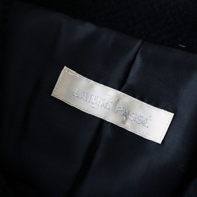 レッセパッセ LAISSE PASSE 袖リボン ウールアンゴラ ロングコート 38 