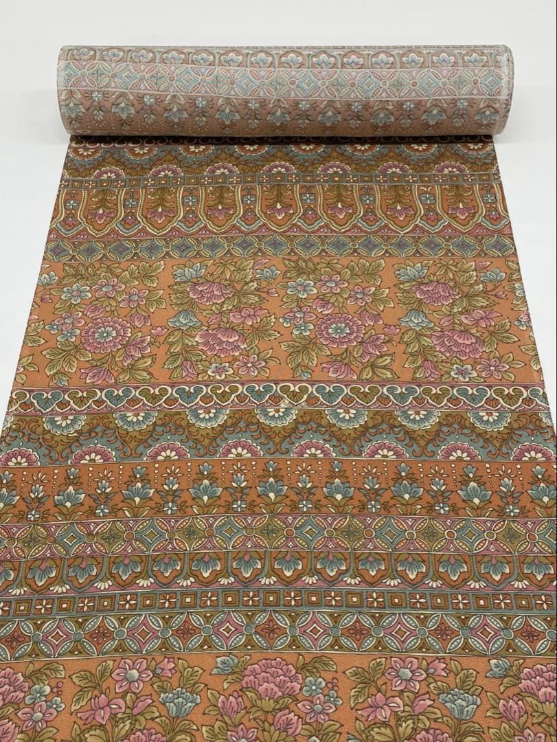 小紋 京友禅 更紗 全体柄 正絹 反物 T9061