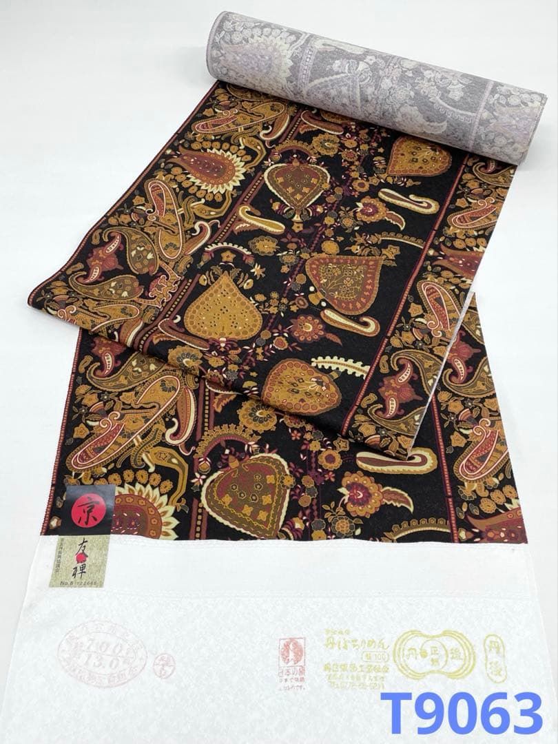 小紋 京友禅 紋意匠 全体柄 正絹 反物 T9063
