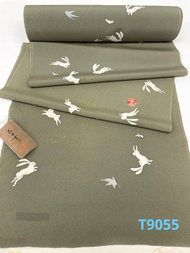 小紋 花井幸子 金彩 兎 正絹 反物 T9055