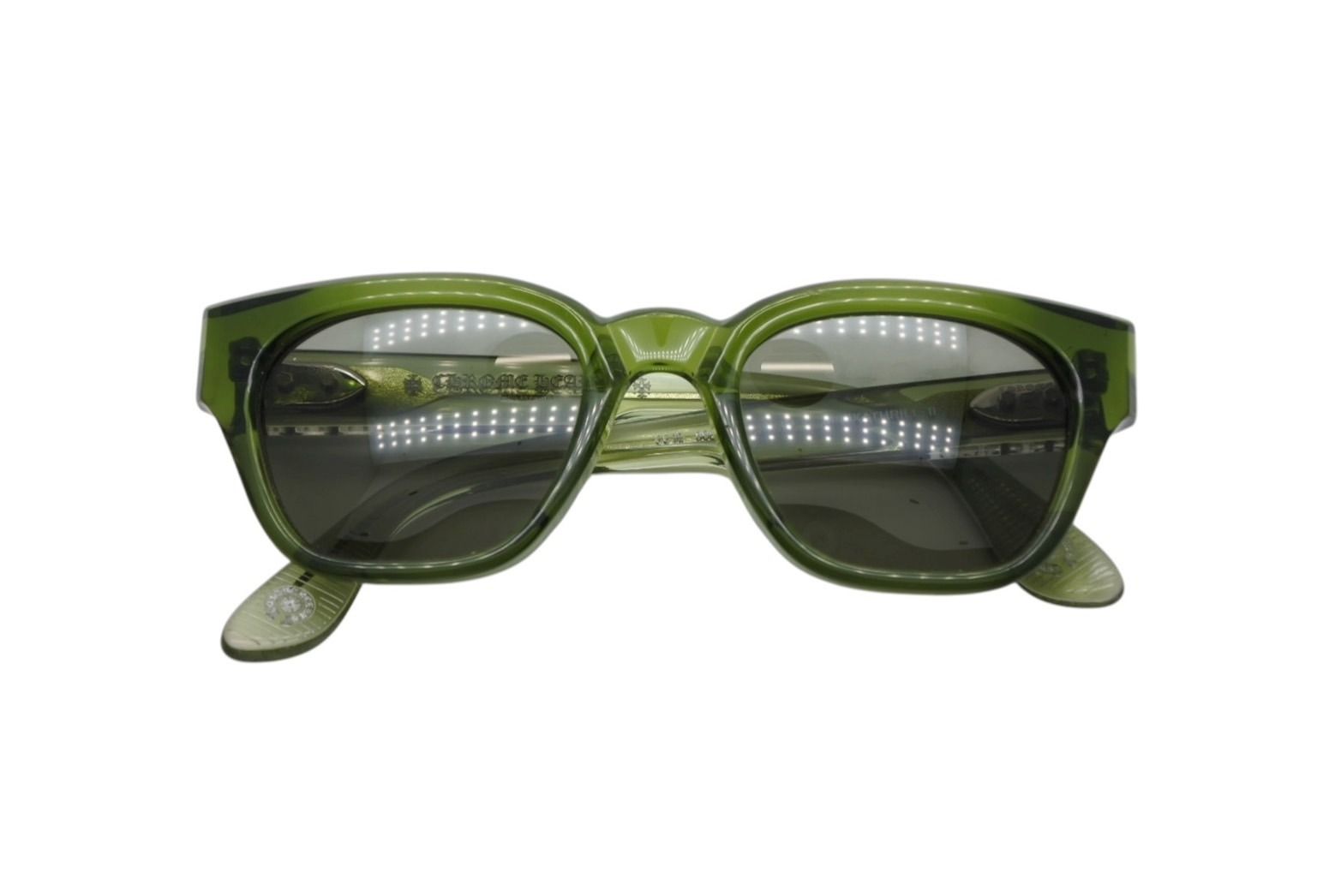 CHROME HEARTS クロムハーツ Ⅱ サングラス アイウェア サイズ52 23-150 CHプラス クリアグリーン 4 b 008745
