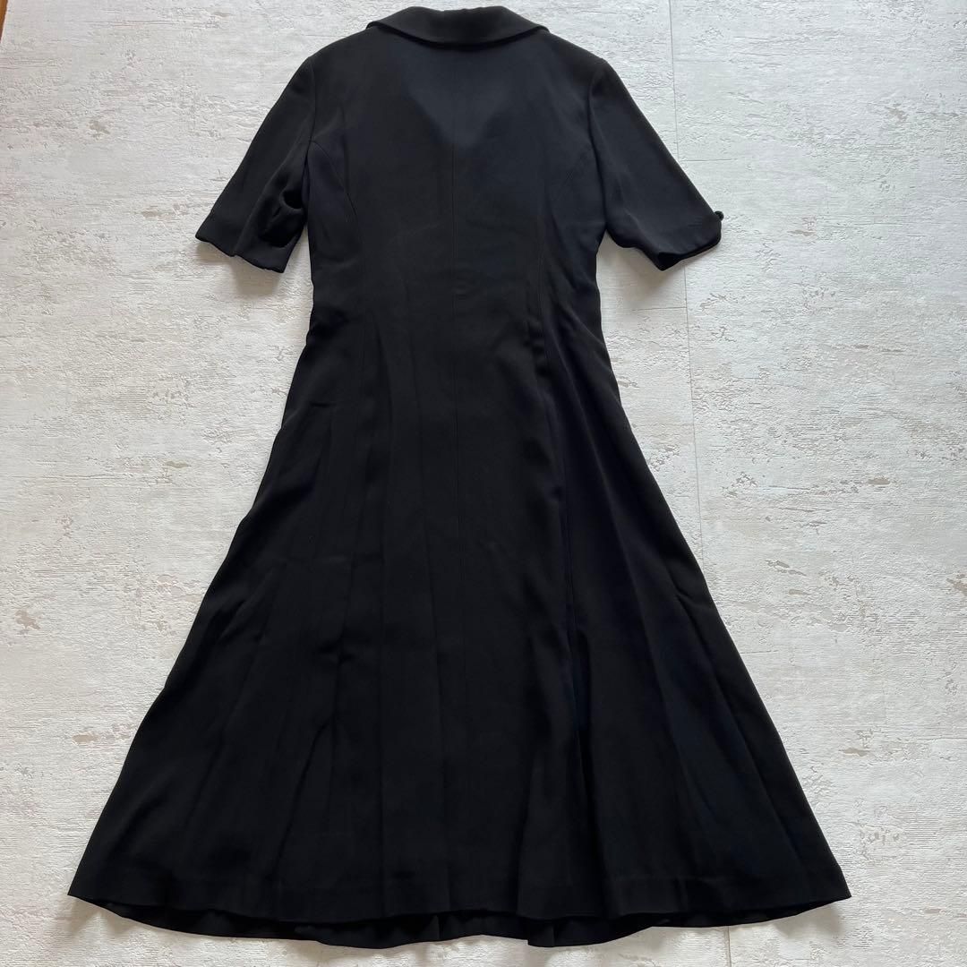 クロエフォーマル半袖ロングワンピース9号ブラックY1