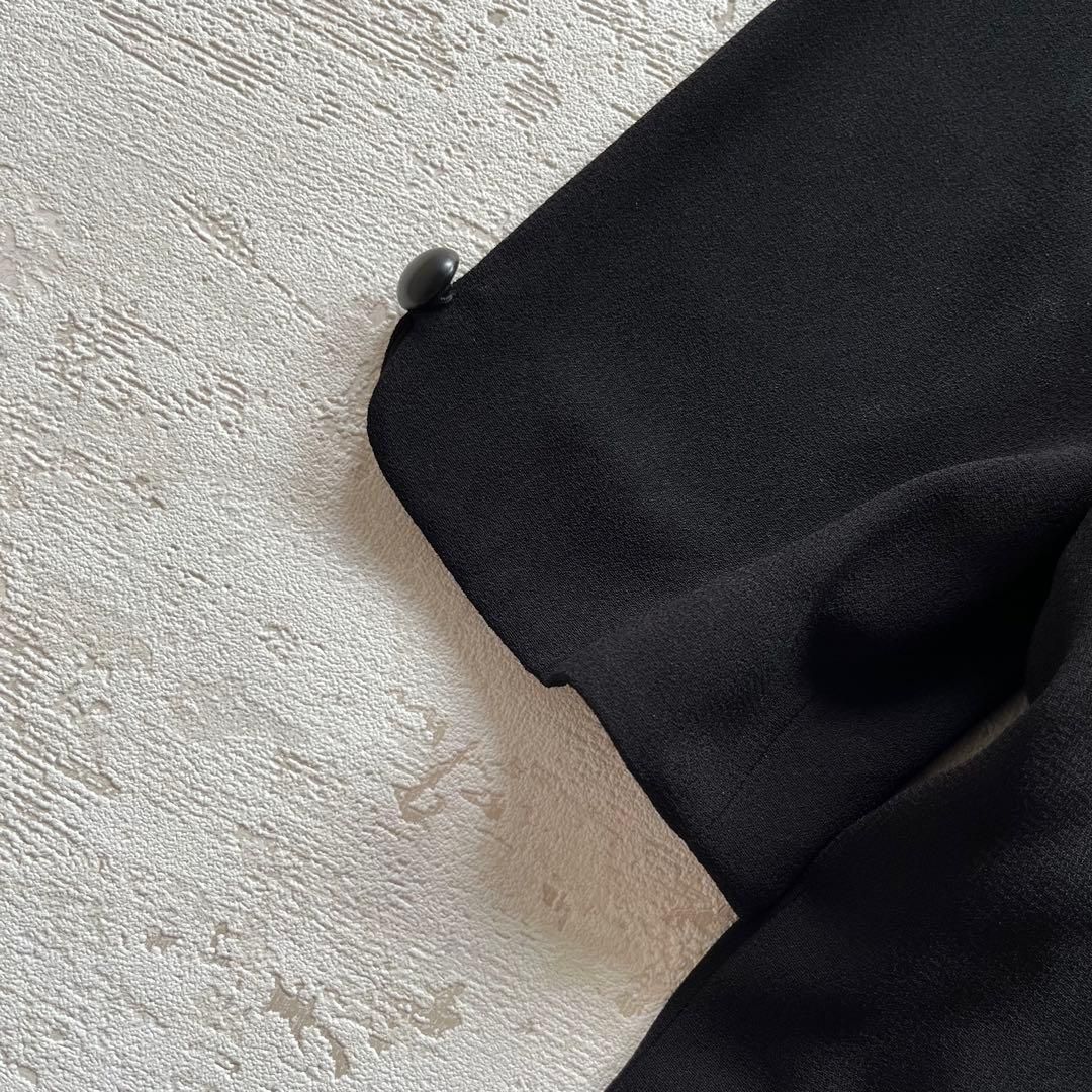 クロエフォーマル半袖ロングワンピース9号ブラックY1