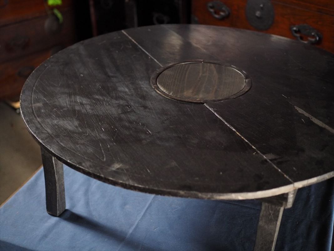 昭和レトロな折畳丸ちゃぶ台 昭和前期