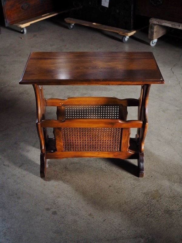 カリモク ブックラック付 ｻｲﾄﾞテーブル ～1985 古録展 品番F4512