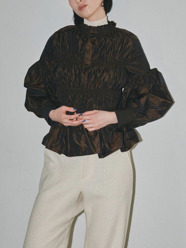 60 OFF トゥデイフル TODAYFUL Chambray Shirring Blouse シャンブレーシャーリングブラウス トップス 長袖 2WAY 12320411