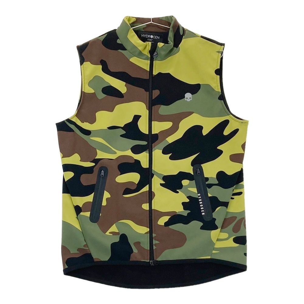 サイズ M HYDROGEN GOLF ハイドロゲン ゴルフ ジップベスト カモフラ柄 イエロー系 240101545942 ゴルフウェア メンズ ストスト