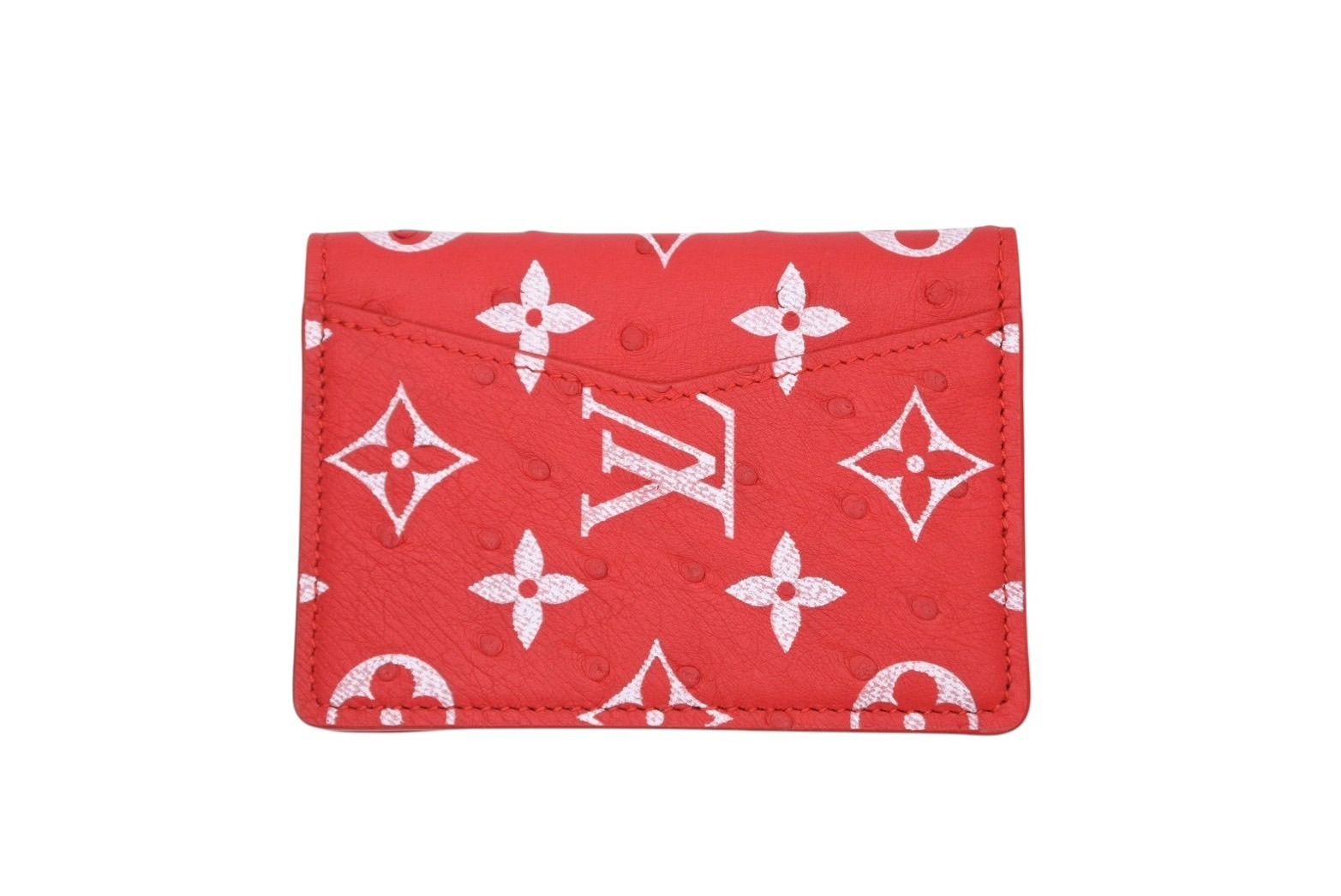 LOUIS VUITTON ルイヴィトン オーガナイザードゥポッシュ カードケース N 87685 オーストリッチ レッド 4 b 008799