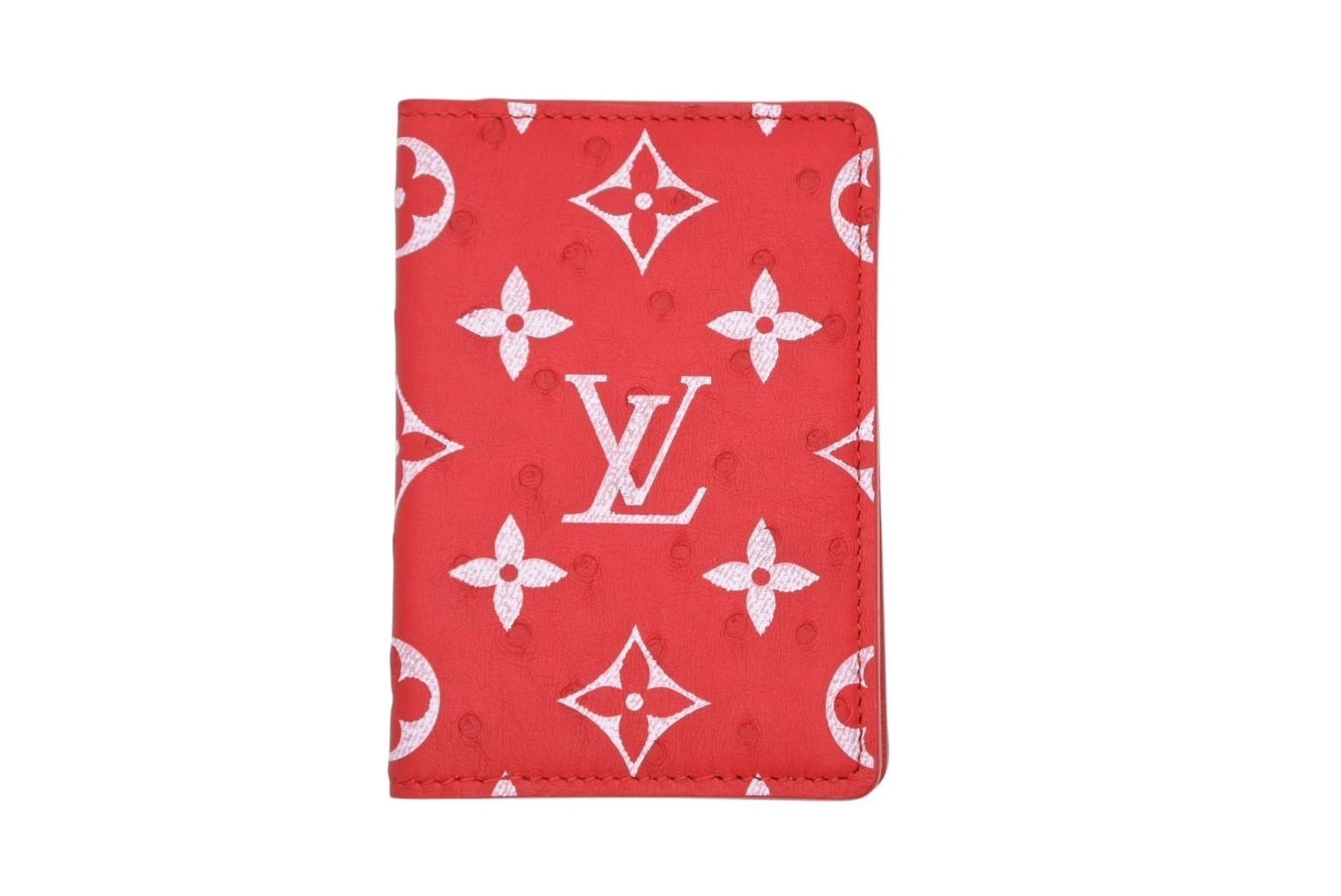 LOUIS VUITTON ルイヴィトン オーガナイザードゥポッシュ カードケース N87685 オーストリッチ レッド 4b008799