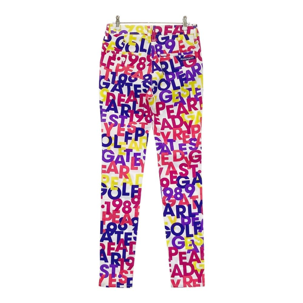 サイズ 0 PEARLY GATES パーリーゲイツ 055-0231712 ストレッチパンツ ロゴ 総柄 ホワイト系 240101551830 ゴルフウェア レディース ストスト
