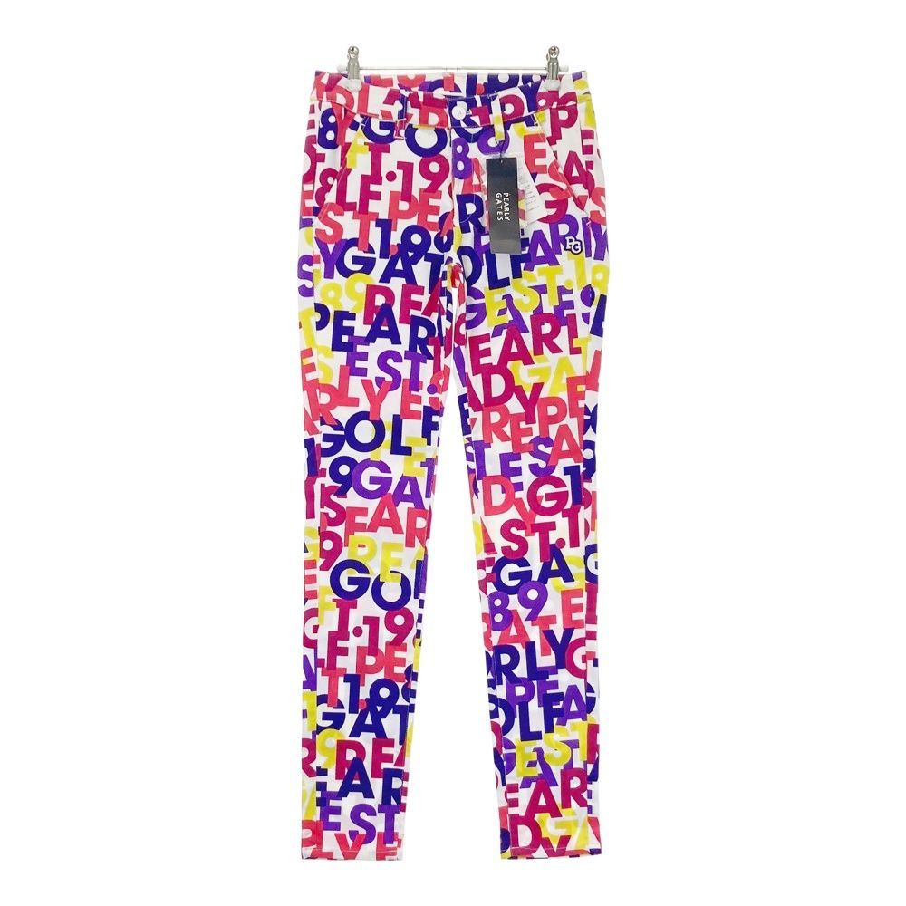 サイズ 0 PEARLY GATES パーリーゲイツ 055-0231712 ストレッチパンツ ロゴ 総柄 ホワイト系 240101551830 ゴルフウェア レディース ストスト