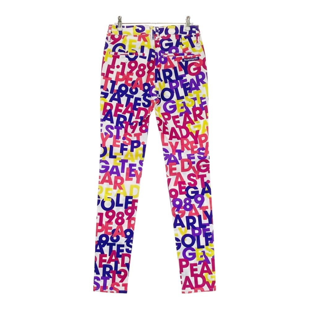 サイズ 0 PEARLY GATES パーリーゲイツ 055-0231712 ストレッチパンツ ロゴ 総柄 ホワイト系 240101551831 ゴルフウェア レディース ストスト