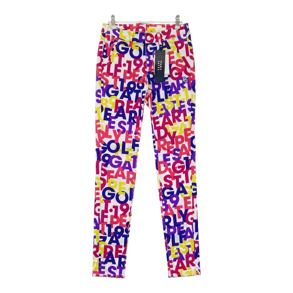 サイズ 0 PEARLY GATES パーリーゲイツ 055-0231712 ストレッチパンツ ロゴ 総柄 ホワイト系 240101551831 ゴルフウェア レディース ストスト