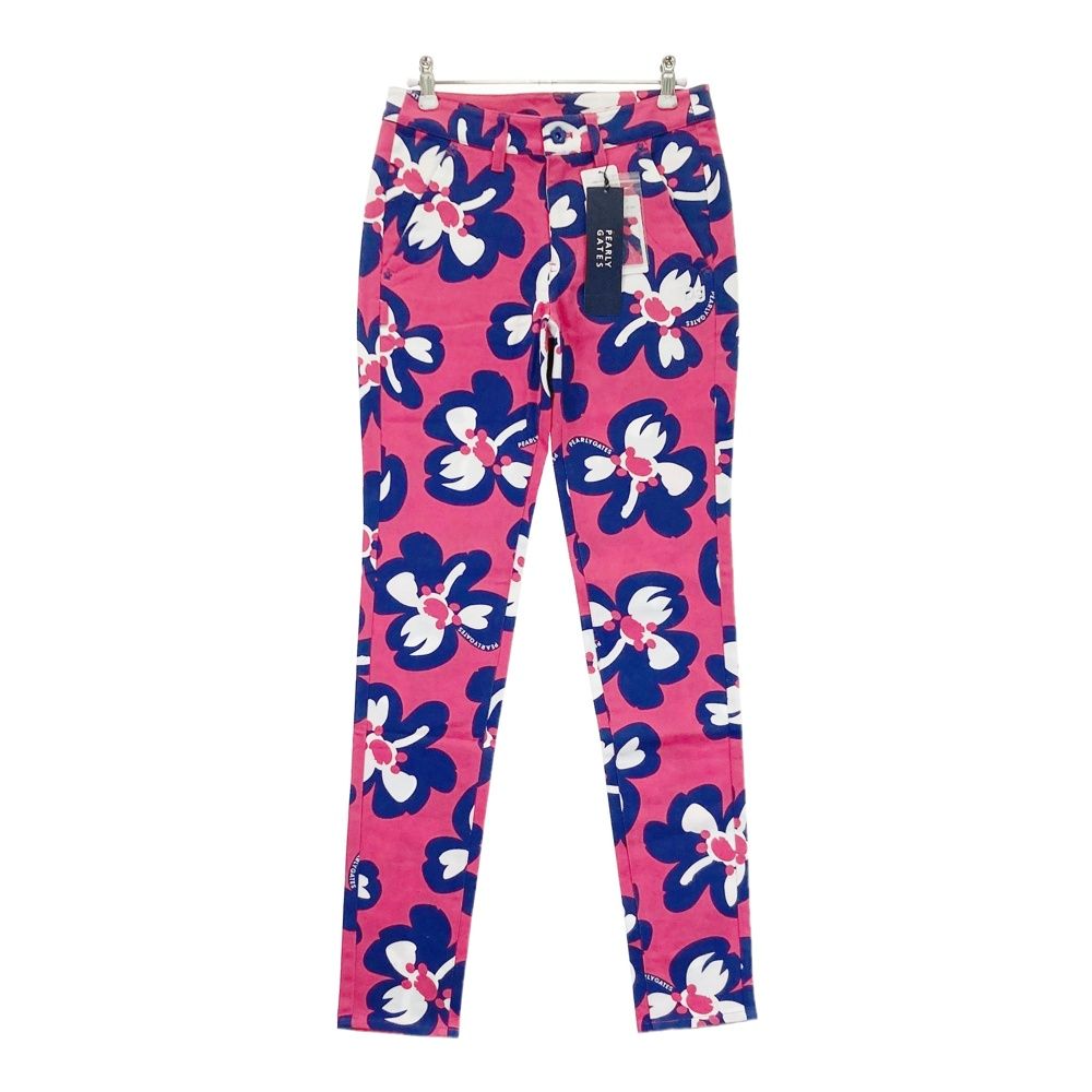 サイズ 0 PEARLY GATES パーリーゲイツ 055-1131200 ストレッチパンツ 花 総柄 ピンク系 ゴルフウェア レディース ストスト