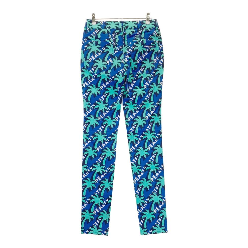 サイズ 0 PEARLY GATES パーリーゲイツ 055-1231606 ストレッチパンツ ヤシの木 ロゴ柄 ネイビー系 240101551837 ゴルフウェア レディース ストスト