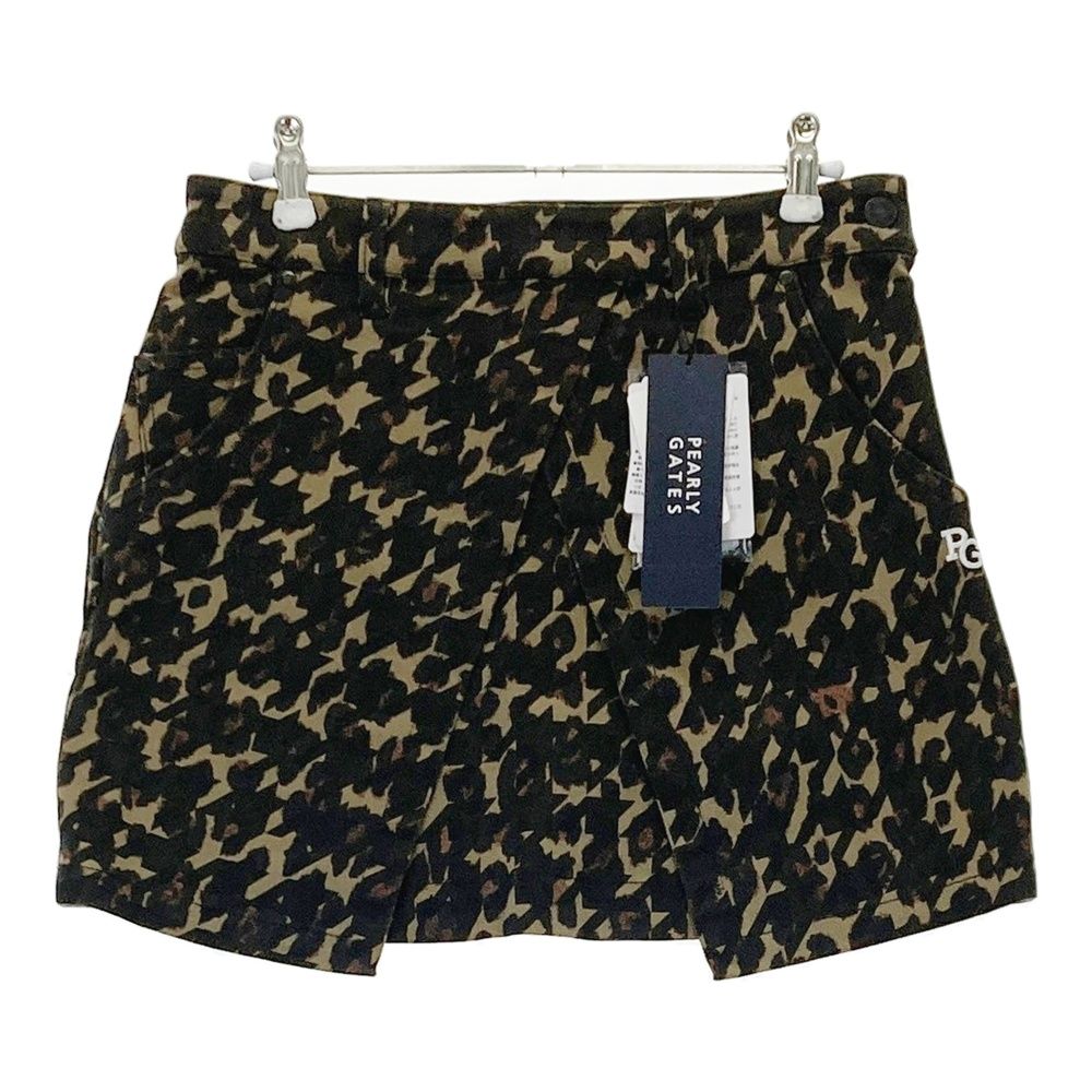 サイズ 0 PEARLY GATES パーリーゲイツ 055-2234016 ストレッチスカート レオパード 千鳥柄 ブラウン系 240101551849 ゴルフウェア レディース ストスト