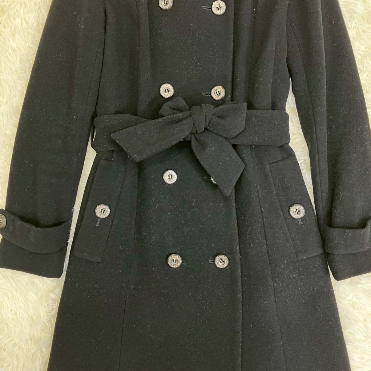 バーバリーブルーレーベル ベルテッドコート ロングコート