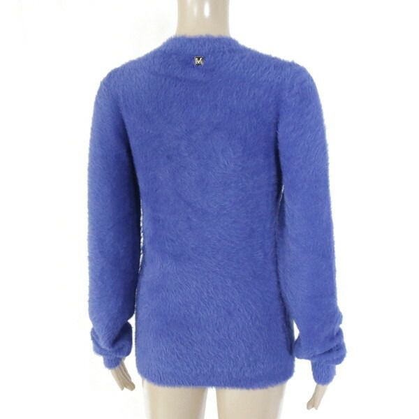 75 OFF メイメイジェイ MEIMEI J ニット 44 EKN779 L LLサイズ ブルー レディース 長袖ニット シャギーニット セーター クルーネック イタリア製