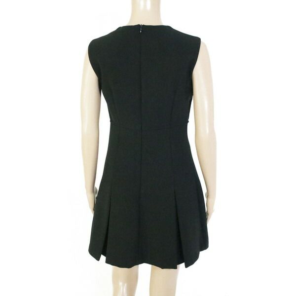 75 OFF ノーシークレッツ NO SECRETS ワンピース 40 EOP1701 Sサイズ ブラック レディース ノースリーブワンピース ボックスプリーツ フ