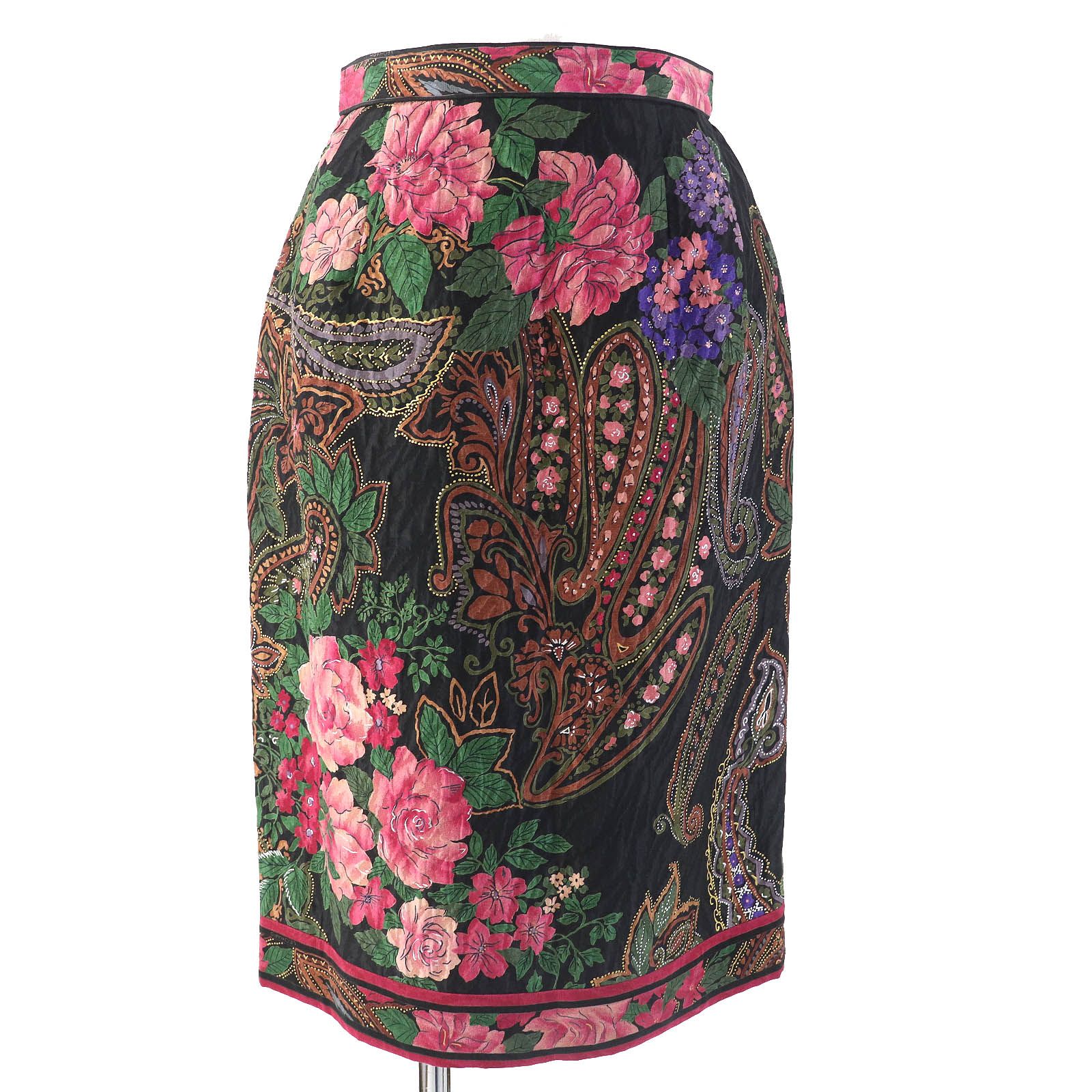 極美品△LEONARD FASHION レオナール ファッション シルク ウール