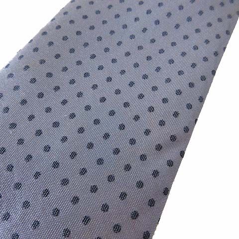 HERMES ネイビー ドット柄 シルクネクタイ エルメス水玉柄 ドット柄 ネイビー/ブルー メンズ ネクタイ