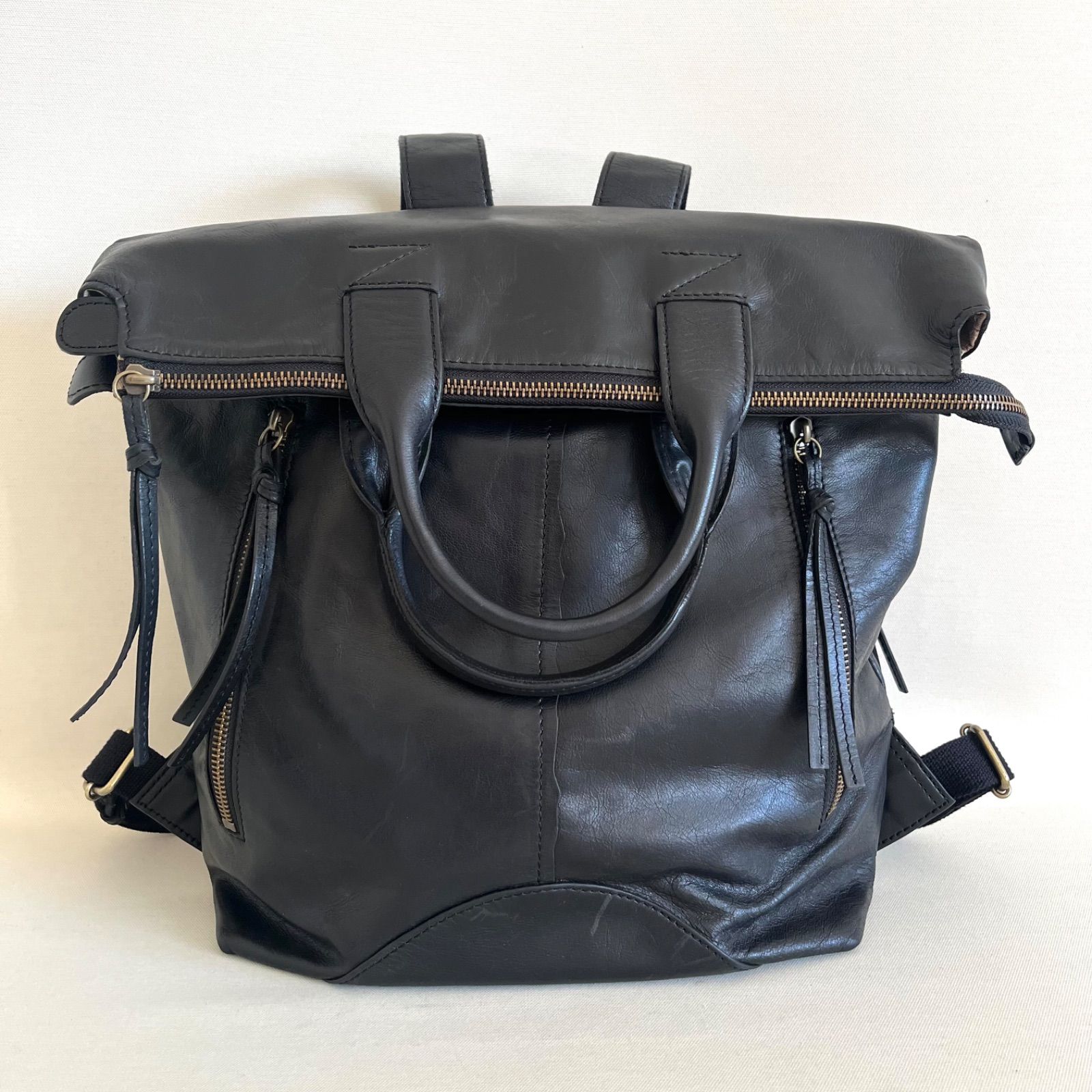 Dakota ダコタ BLACK LABEL ブラックレーベル ノマド ゴート 山羊革 レザー リュック バックパック ブラック 黒 A4収納