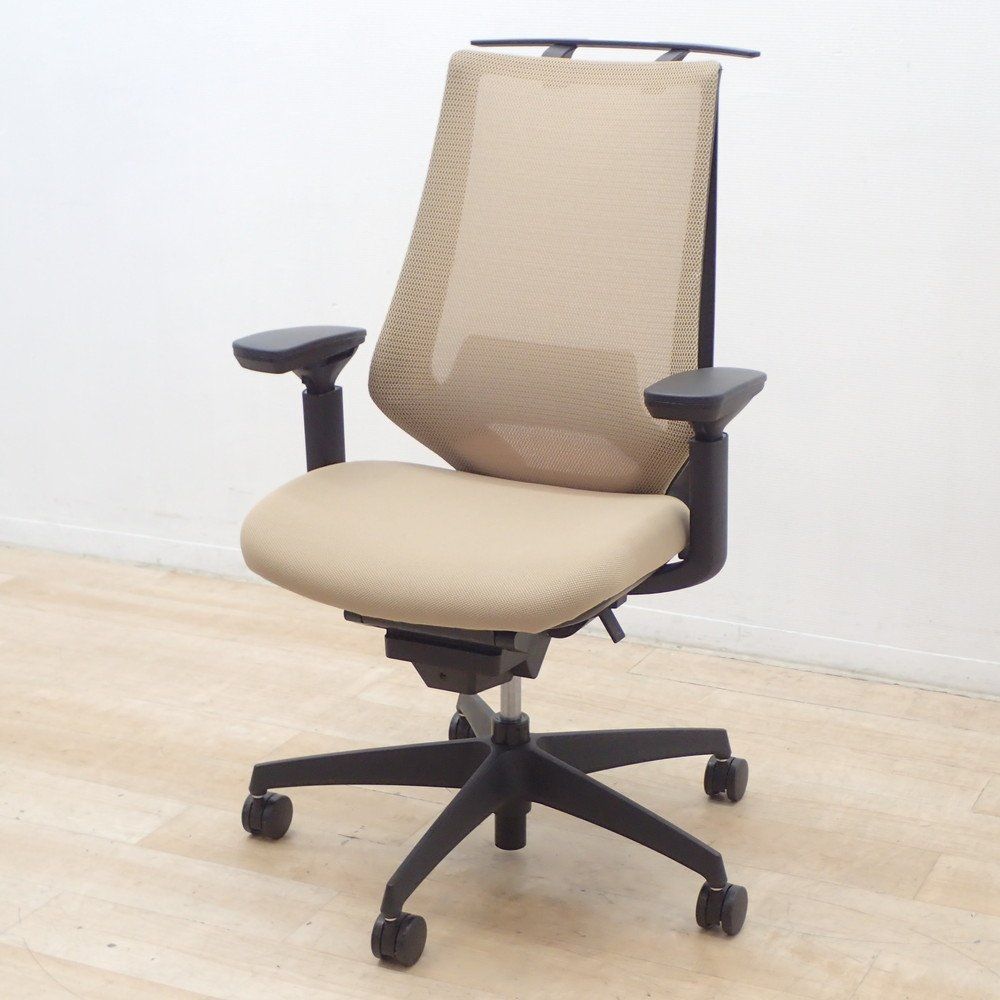 コクヨ デュオラチェア オフィスチェア CR-G W 3001 ブラウン 肘付き メッシュ ハイバック EG19233