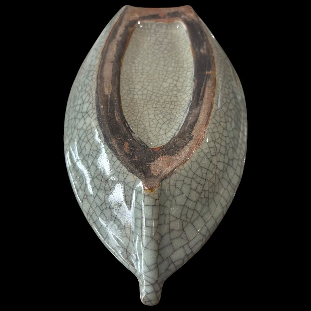 某有名オークション買入 ひび模様 共箱 時代物 舟型皿 7客揃え アンティーク WWW_IBETON_RU