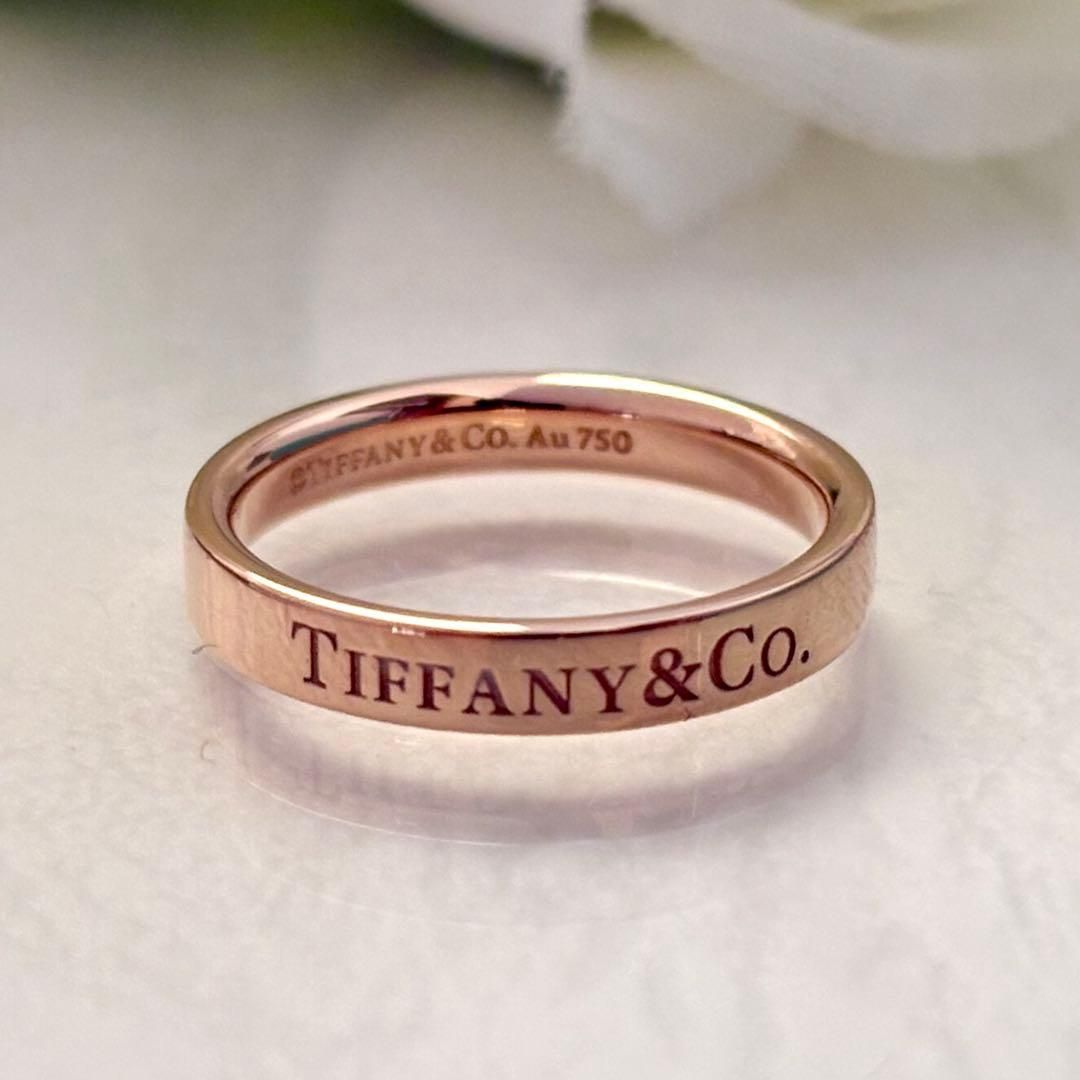 215【ティファニー】K18 フラットバンドリング 約7.5号 - メルカリ