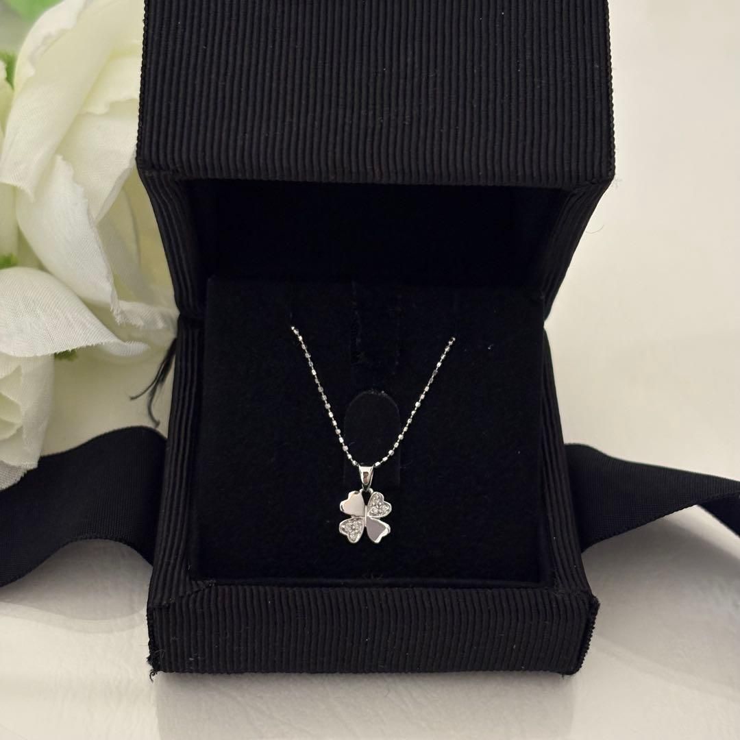 319 フォリフォリ K18 ダイヤモンド 0.04ct ネックレス クローバー