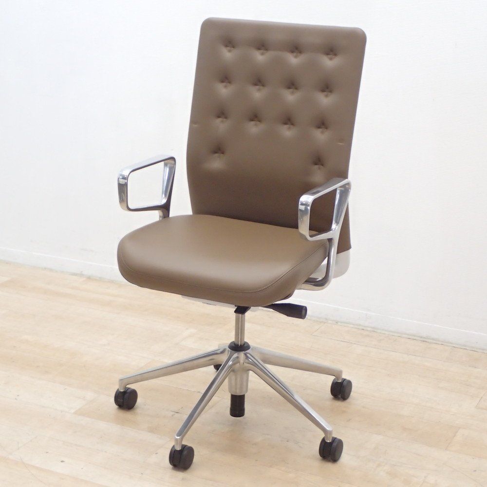 ヴィトラ IDトリム オフィスチェア ベージュ 肘付き レザー EG19238