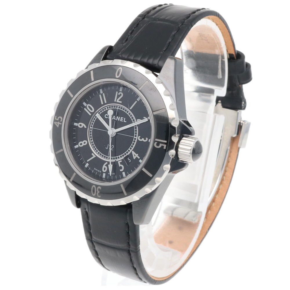 シャネル J12 腕時計 時計 セラミック H0680 クオーツ 磨き直し済  