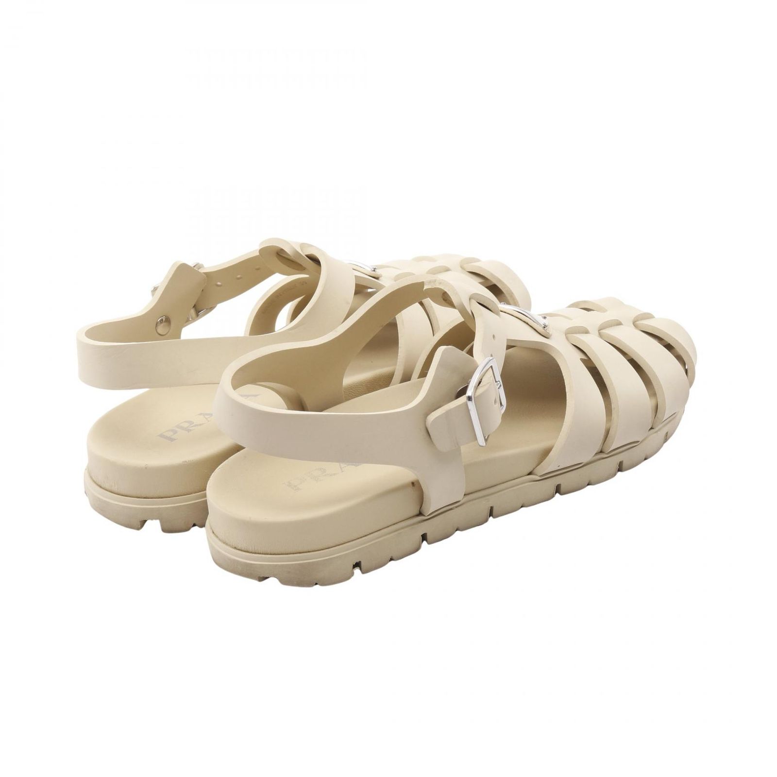 プラダ PRADA サンダル フィッシャーマンサンダル アイボリー その他 レディース B