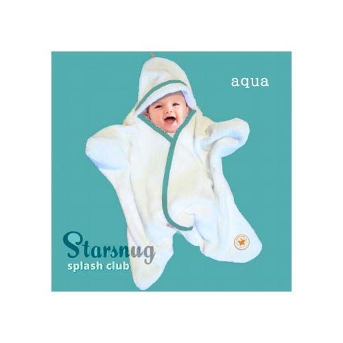  Tuppence-Crumble タッペンスアンドクランブル 星型アフガン Star Wrap スターラップ Splash Club Starsnug スプラッシュクラブ スタースナッグ タオル地 アクア 0-4ヶ月用 おくるみ ブランケット ベビー服(~95cm)