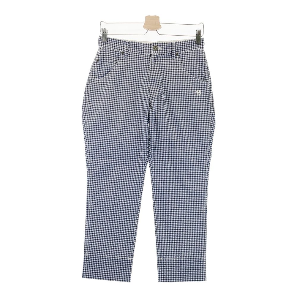 サイズ ROUGH-SWELL ラフアンドスウェル RSM-21067 シアサッカー クロップドパンツ チェック柄 ネイビー系 ゴルフウェア メンズ ストスト