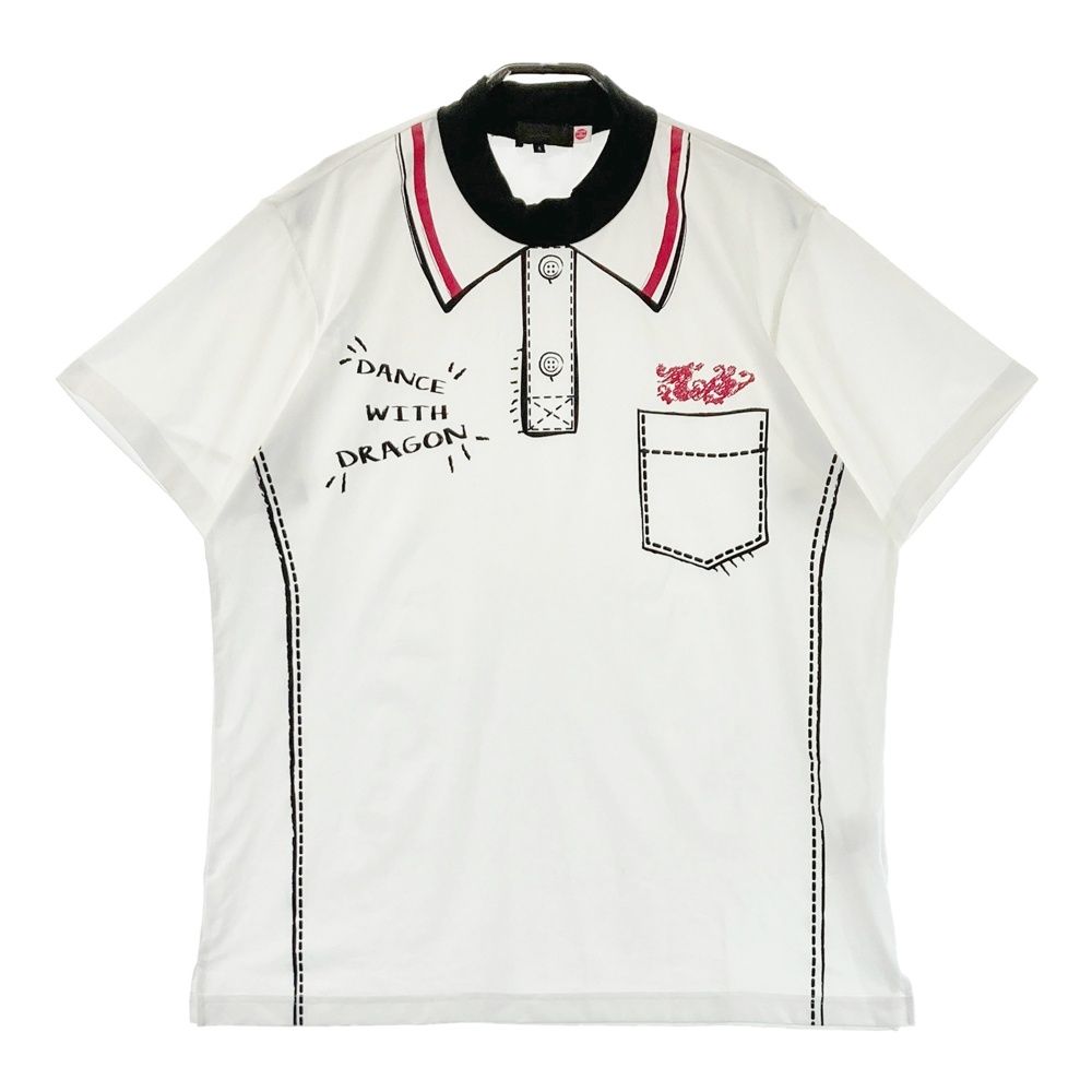 サイズ 4 DANCE WITH DRAGON ダンスウィズドラゴン ハイネック 半袖Tシャツ ホワイト系 240101549804 ゴルフウェア メンズ ストスト