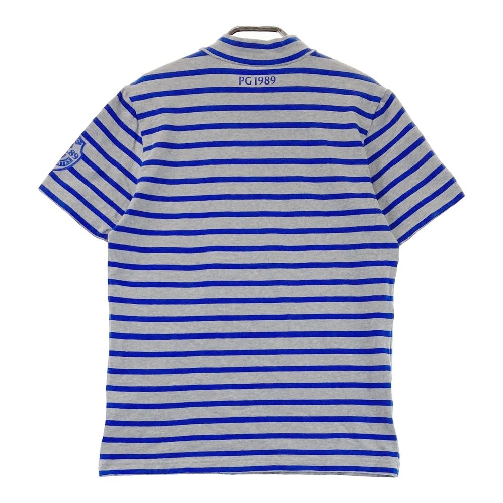 サイズ 3 PEARLY GATES パーリーゲイツ ハイネック半袖Tシャツ ボーダー柄 グレー系 240101550850 ゴルフウェア メンズ ストスト