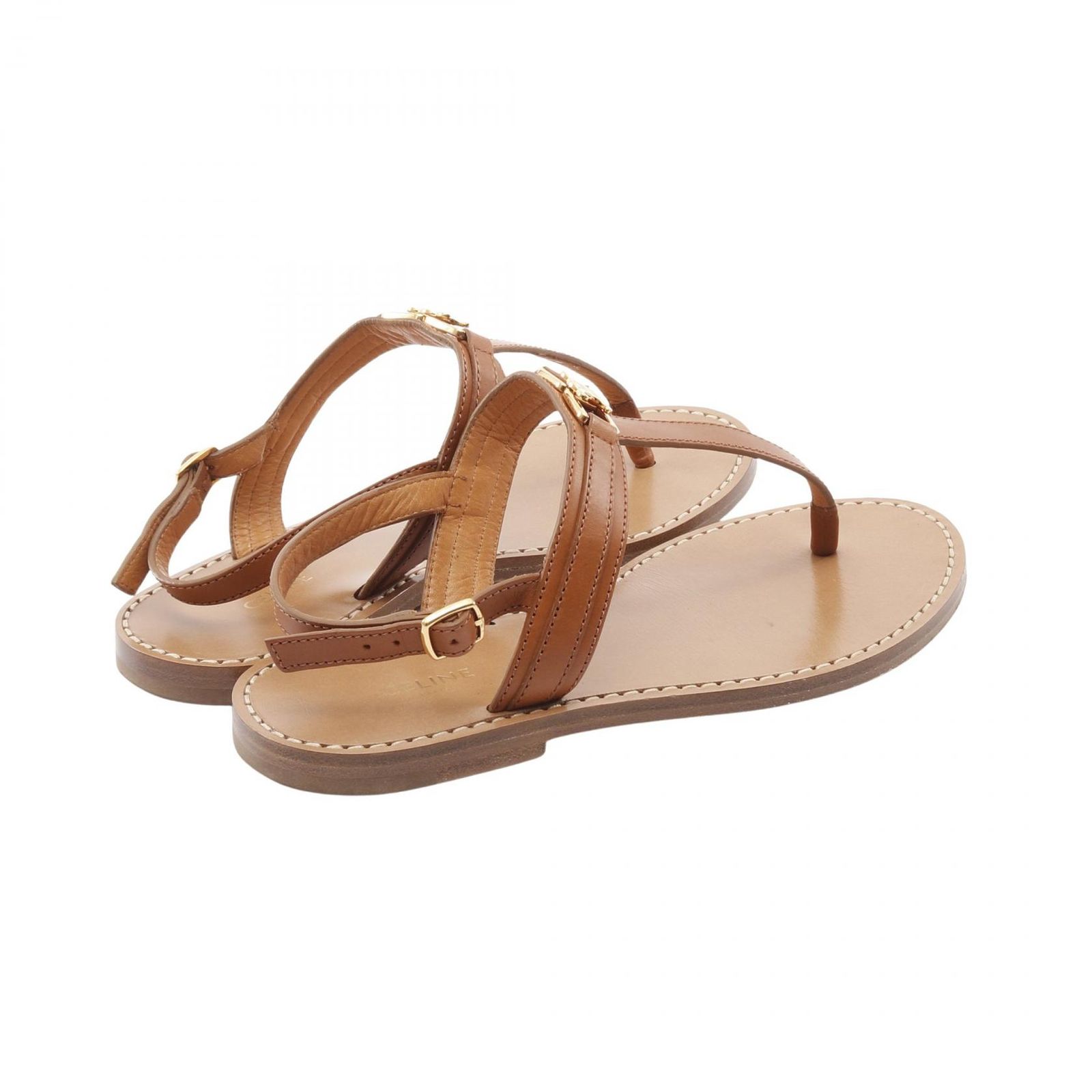 CELINE セリーヌ トリオンフ レザー トング サンダル 37 楽天市場