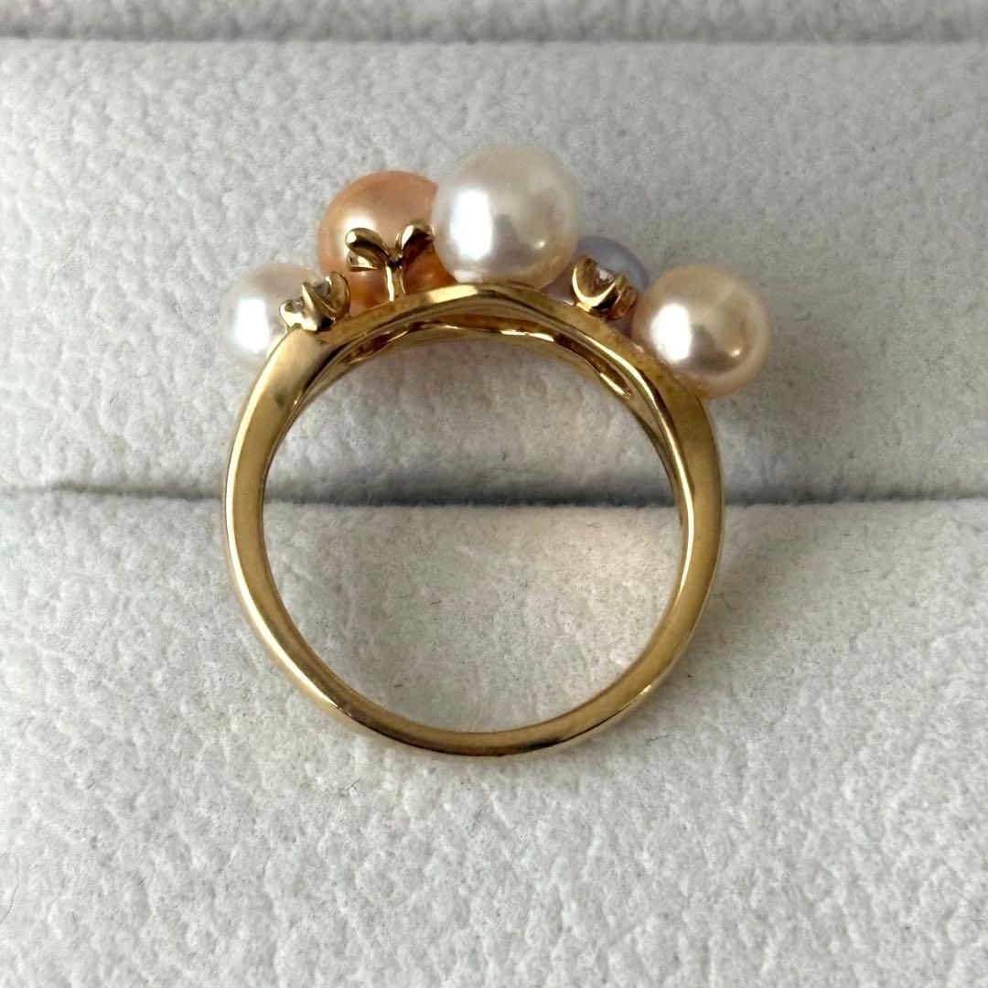 065【タサキ】K18 パール　ダイヤモンド　リング　約8号弱 065【タサキ】K18 パール ダイヤモンド リング 約8号弱 065【タサキ