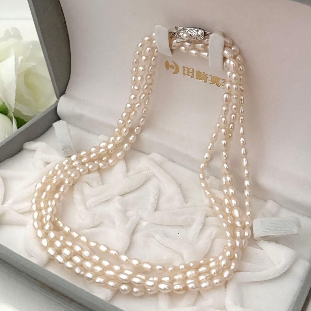 219 タサキ シルバー パール 約163cm ロングネックレス