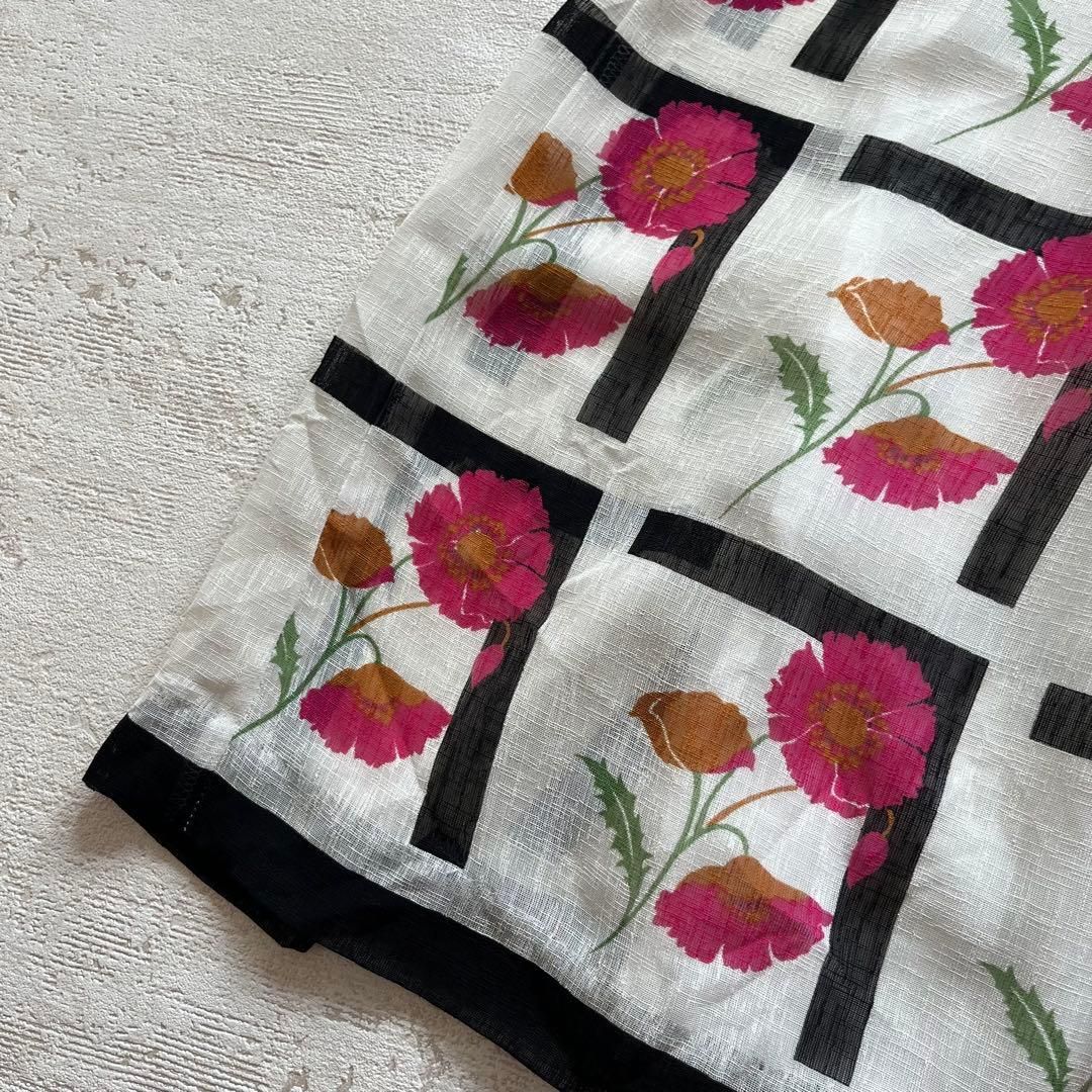  昭和レトロ花柄ノースリーブロングワンピースグラデーションホワイトフリーサイズN 2 ノースリーブ その他