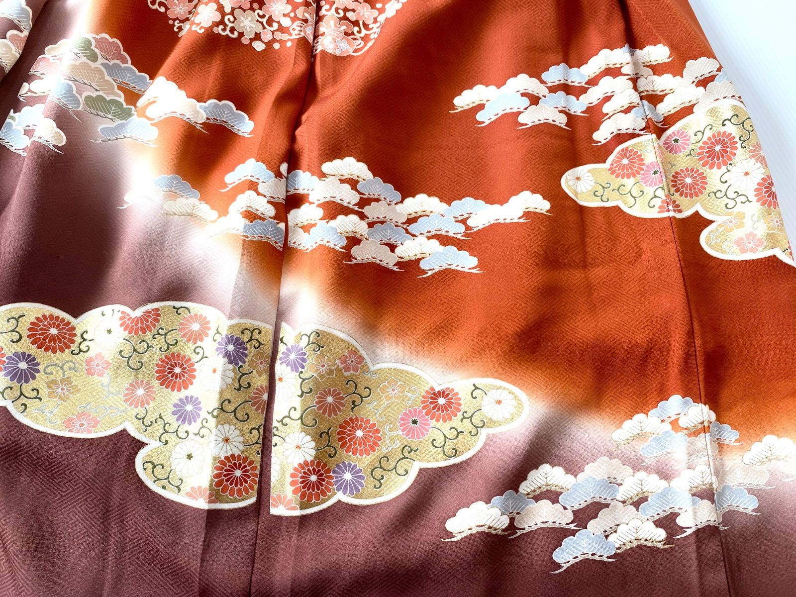 大人 着物スカート ふくよかさん用～4L 着物リメイクウエストゴムロングスカート大きいサイズフリーサイズ みハンドメイドNO.5827 GULLKHAN_COM