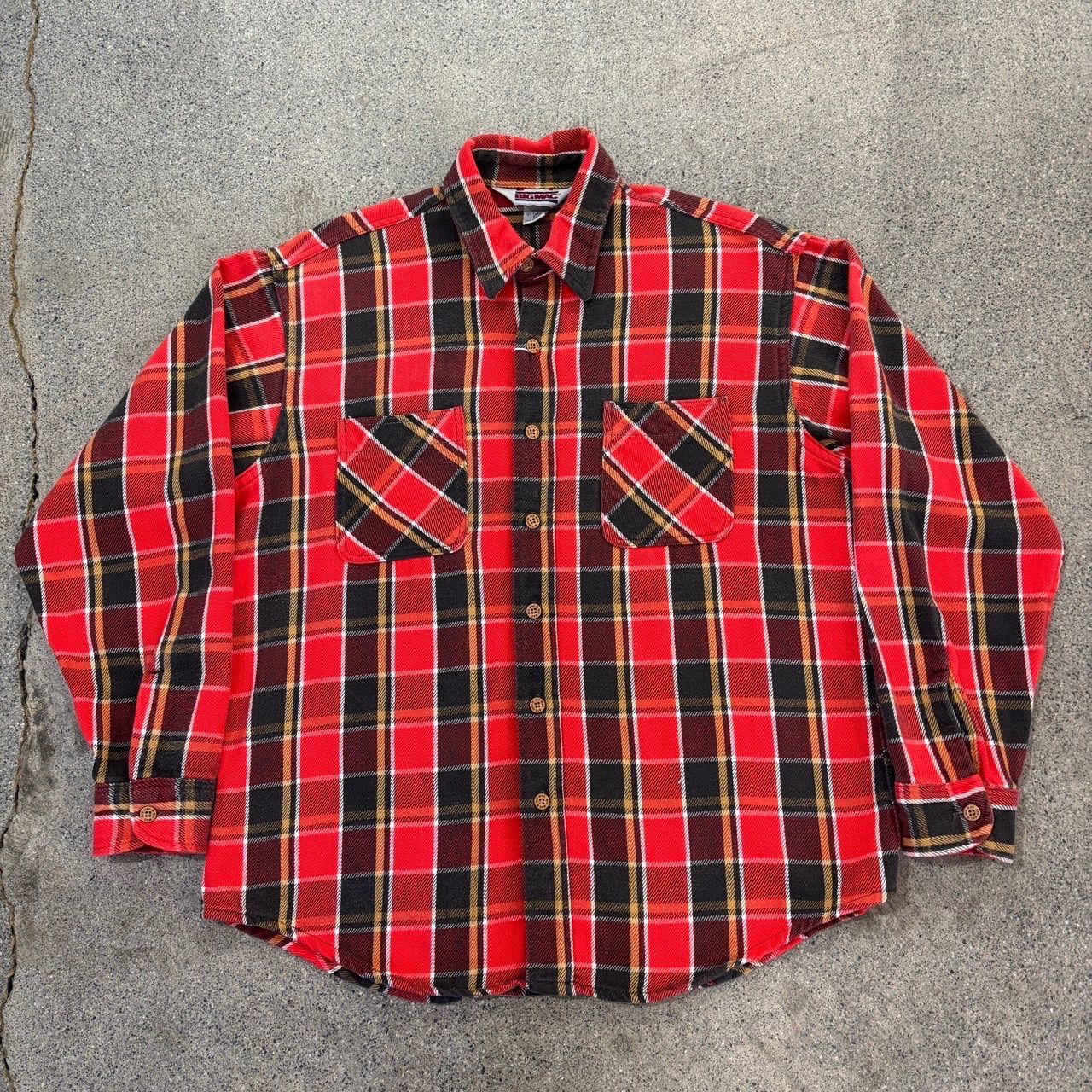 Big Mac 80s Heavy Flannel Shirt L Good Color