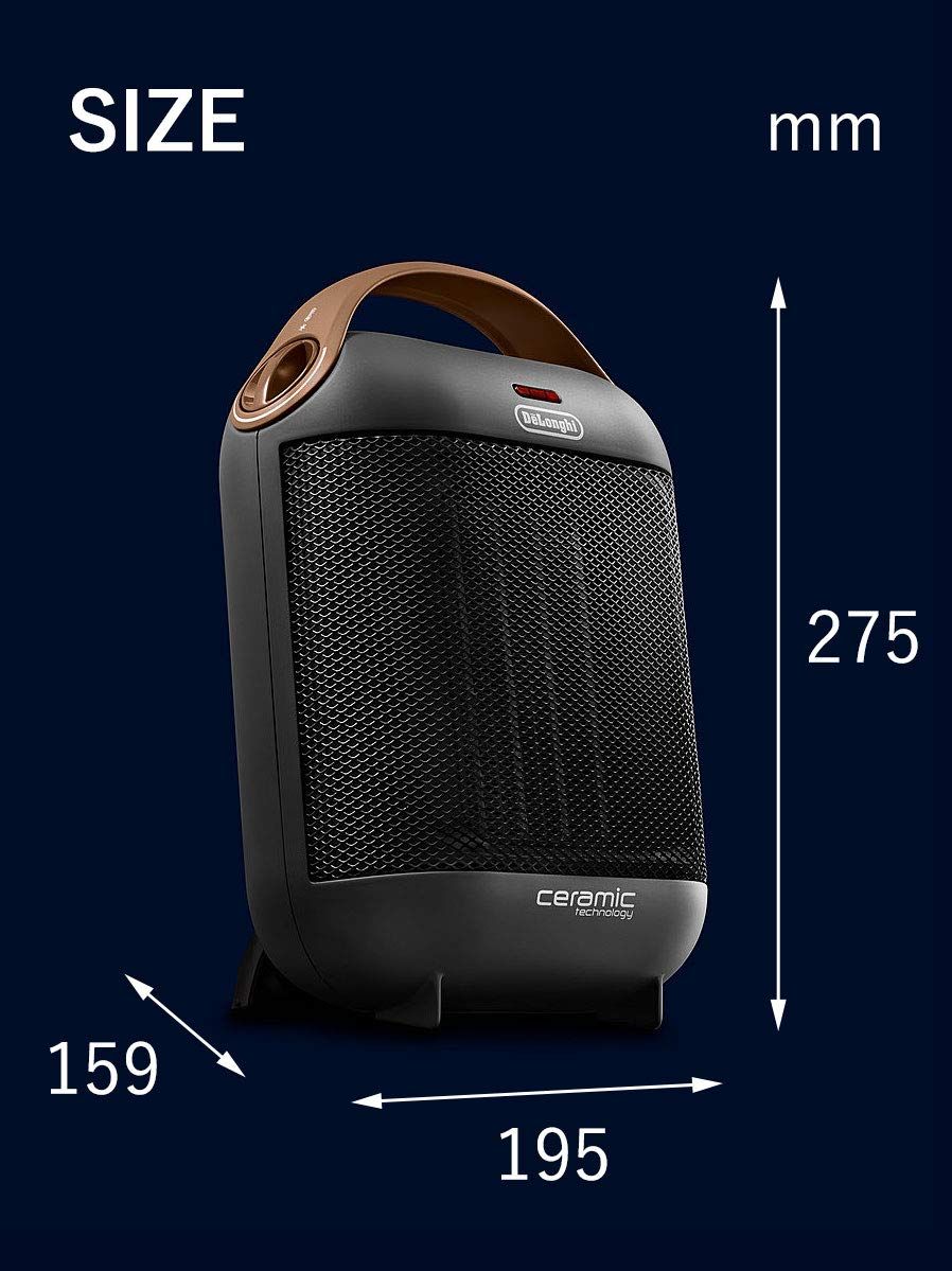 De Longhi デロンギ ファンヒーター カプスーラ HFX30C11-AG セラミックヒーター 足もと 手さき イタリアンデザイン コンパクト 薄型 ハイパワー 送風機能 取り外し フィルター ブラック デロンギファミリー登録で5年