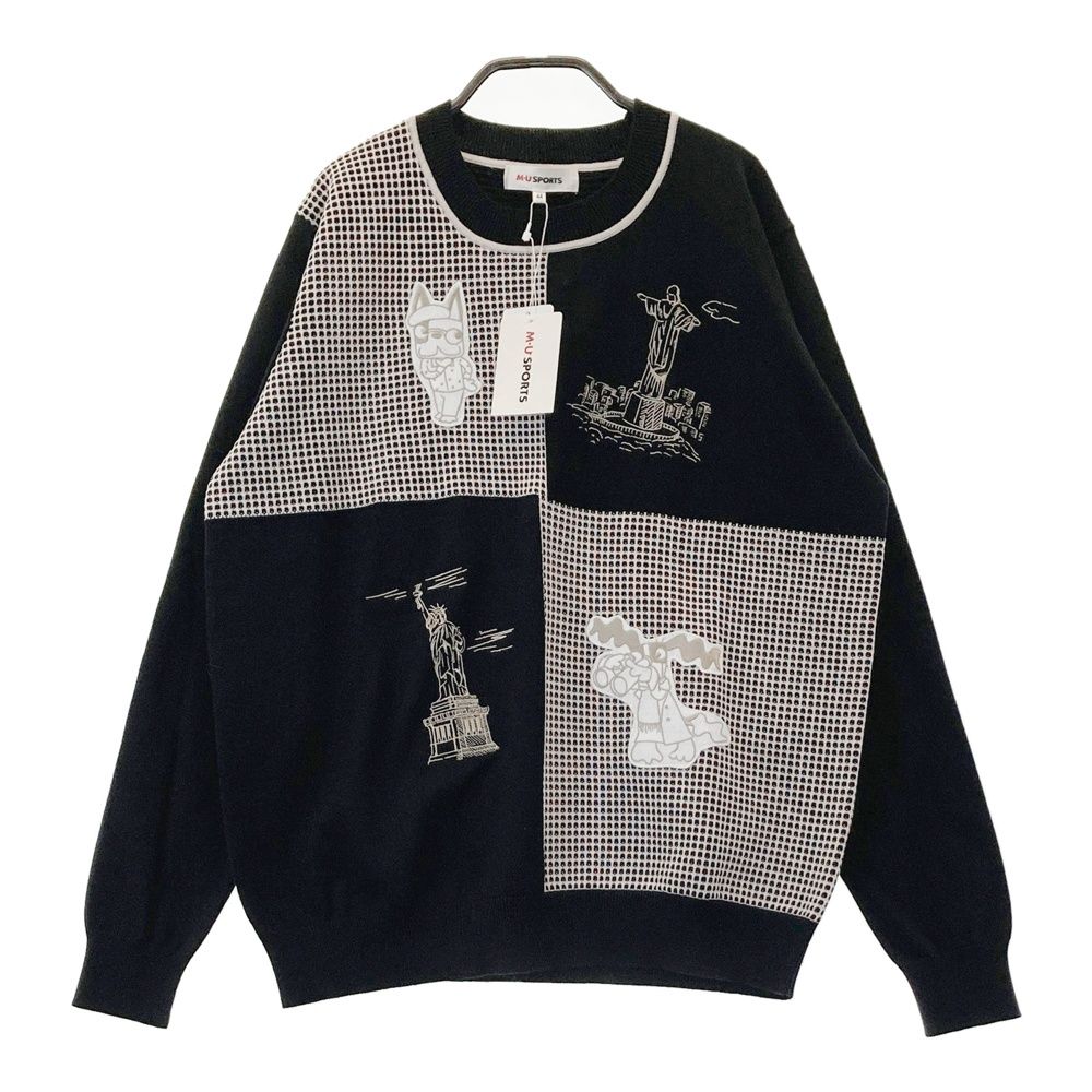 新品未使用　M・U SPORTS 　ゴルフウェア　ウールニット　ブラック　M 新品未使用 M・U SPORTS ゴルフウェア ウールニット ブラック M 2025年