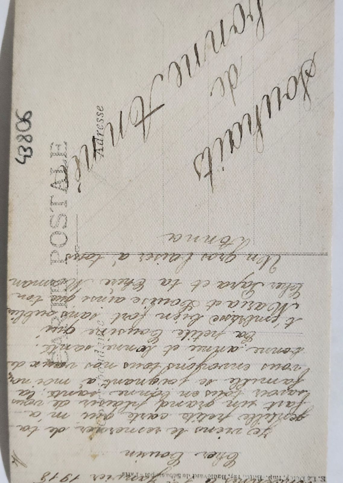 春待つ手紙 ― 小さな書き手の新年の祈り フランス ヴィンテージ ポストカード アンティーク