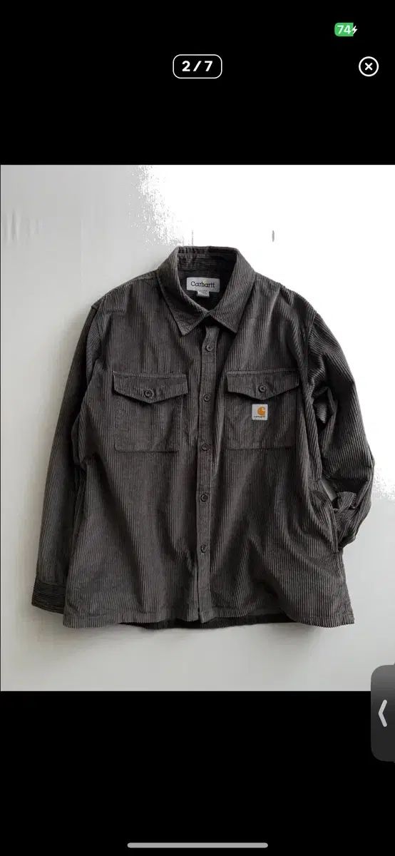 Carhartt カーハート コーデュロイ リメイク ディープグレー シャツジャケット